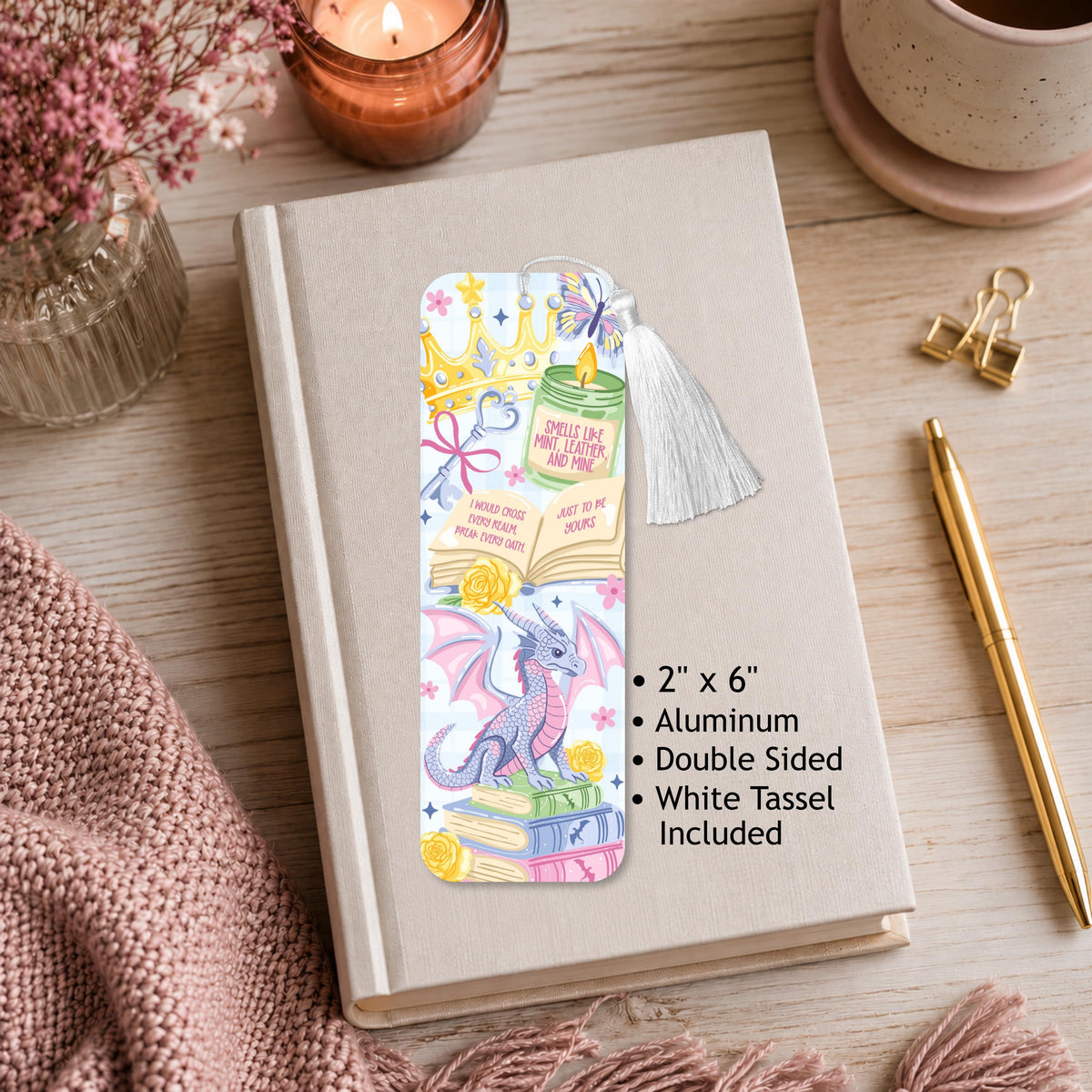 Pastel Enchanted Dragon Tales Aluminum Bookmark