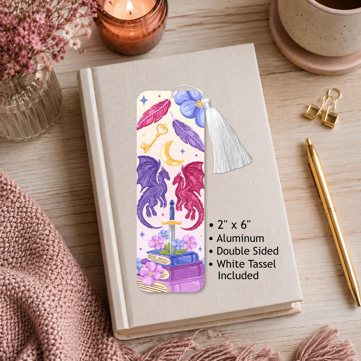 Dragon Romantasy Reign Aluminum Bookmark