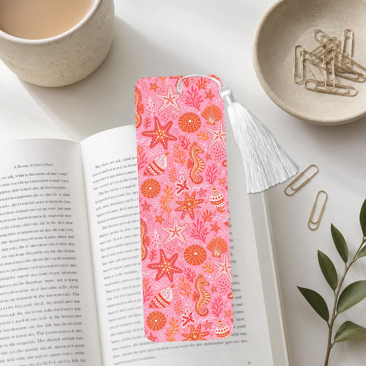 Pink Sea Life Aluminum Bookmark
