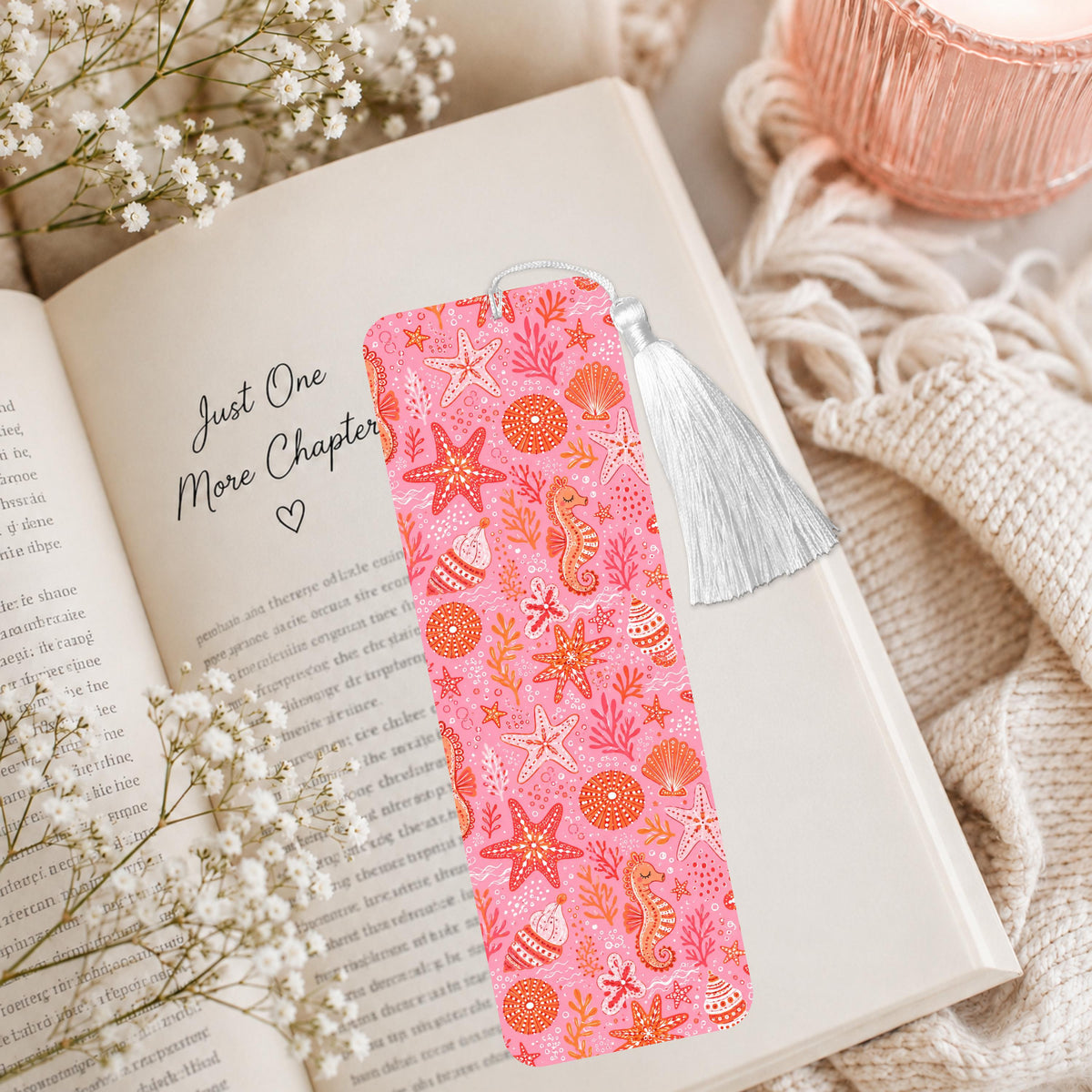 Pink Sea Life Aluminum Bookmark