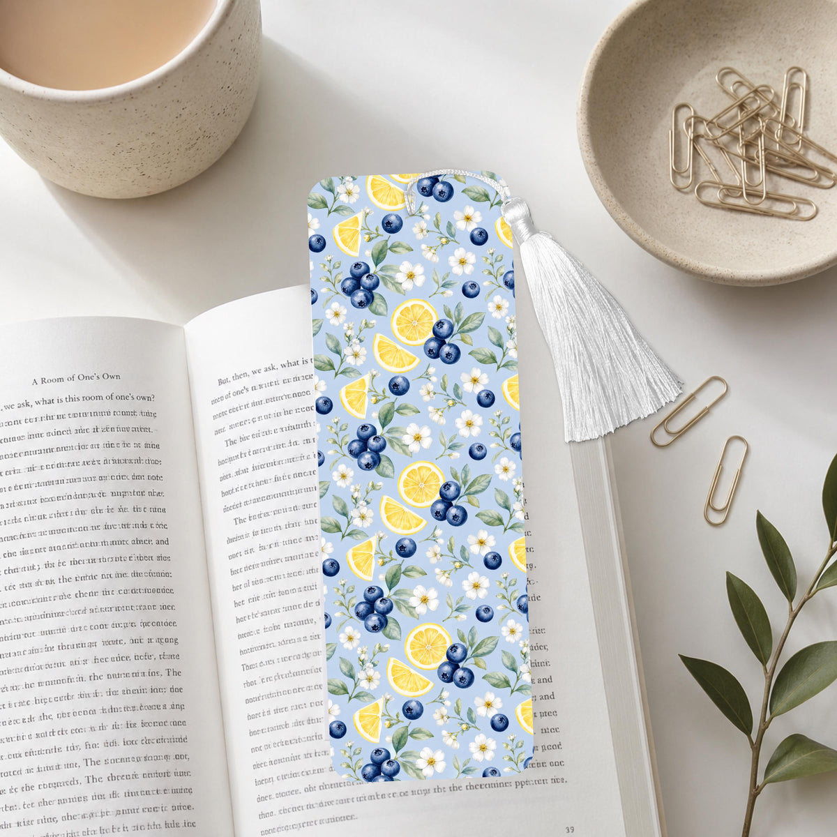 Blueberry And Lemon Aluminum Bookmark