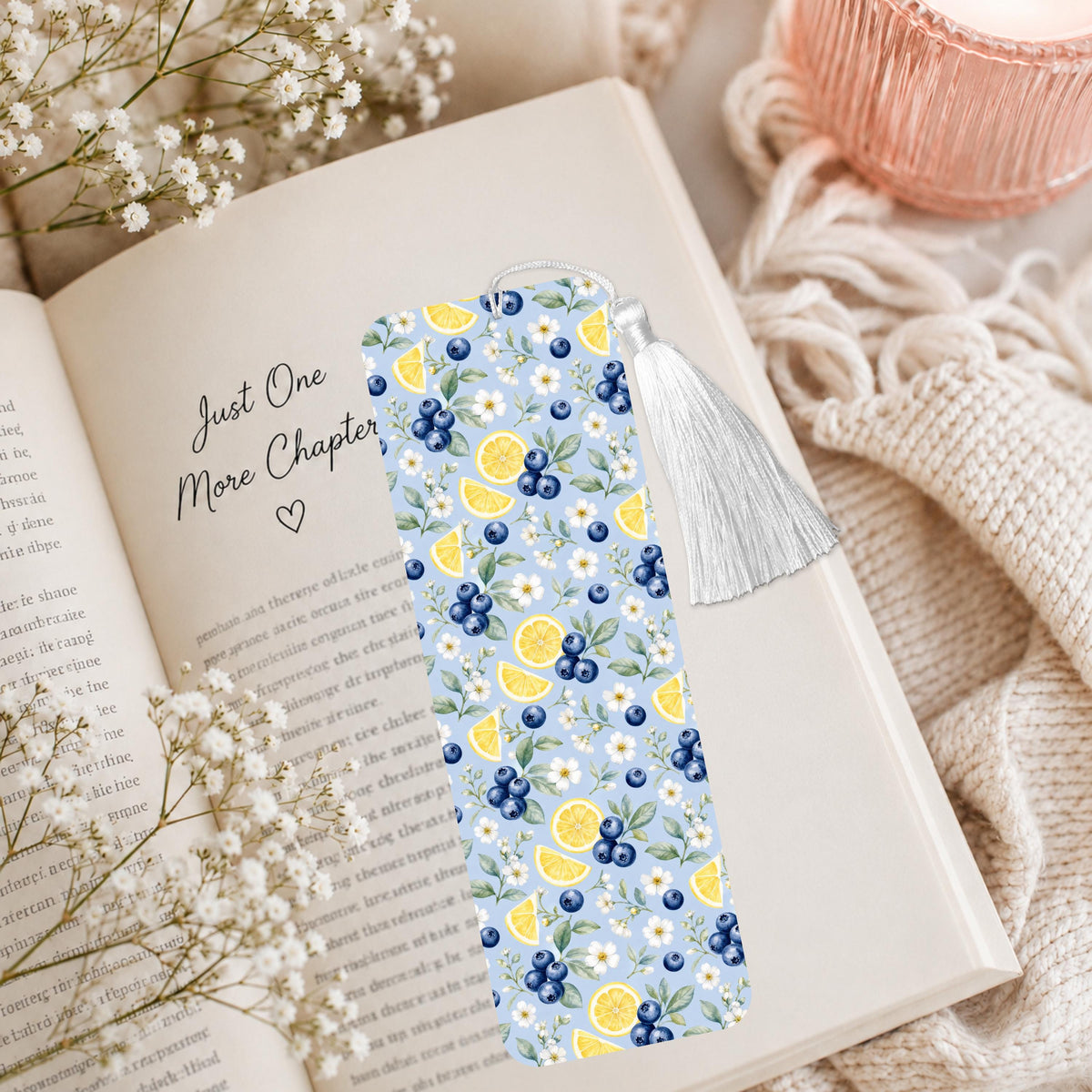 Blueberry And Lemon Aluminum Bookmark