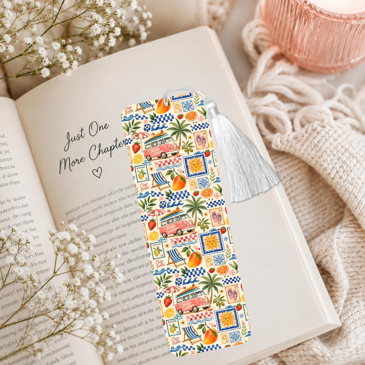 Summer Beach Theme Aluminum Bookmark