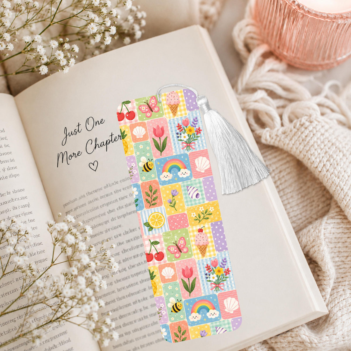 Summer Rainbow And Ice Cream Aluminum Bookmark
