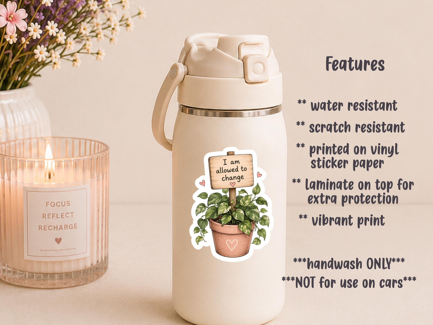 I Am Allowed To Change Potted Plant Sticker