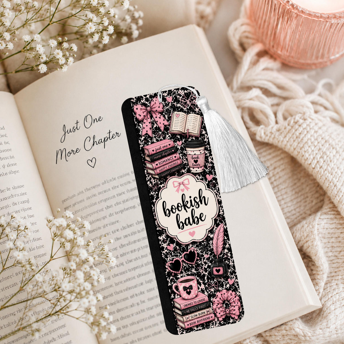 Bookish Babe Composition Aluminum Bookmark