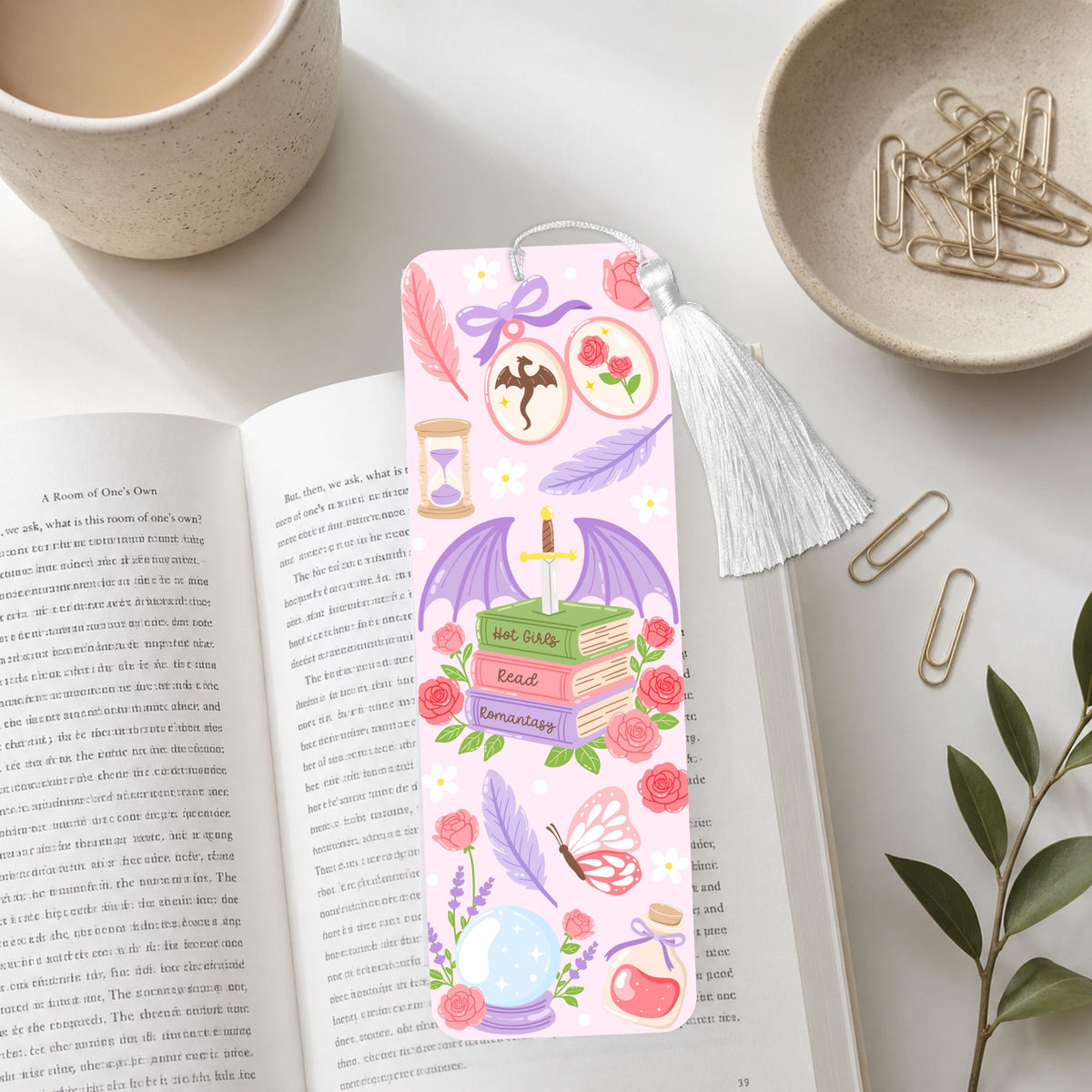 Purple Romantasy Book Lover Aluminum Bookmark