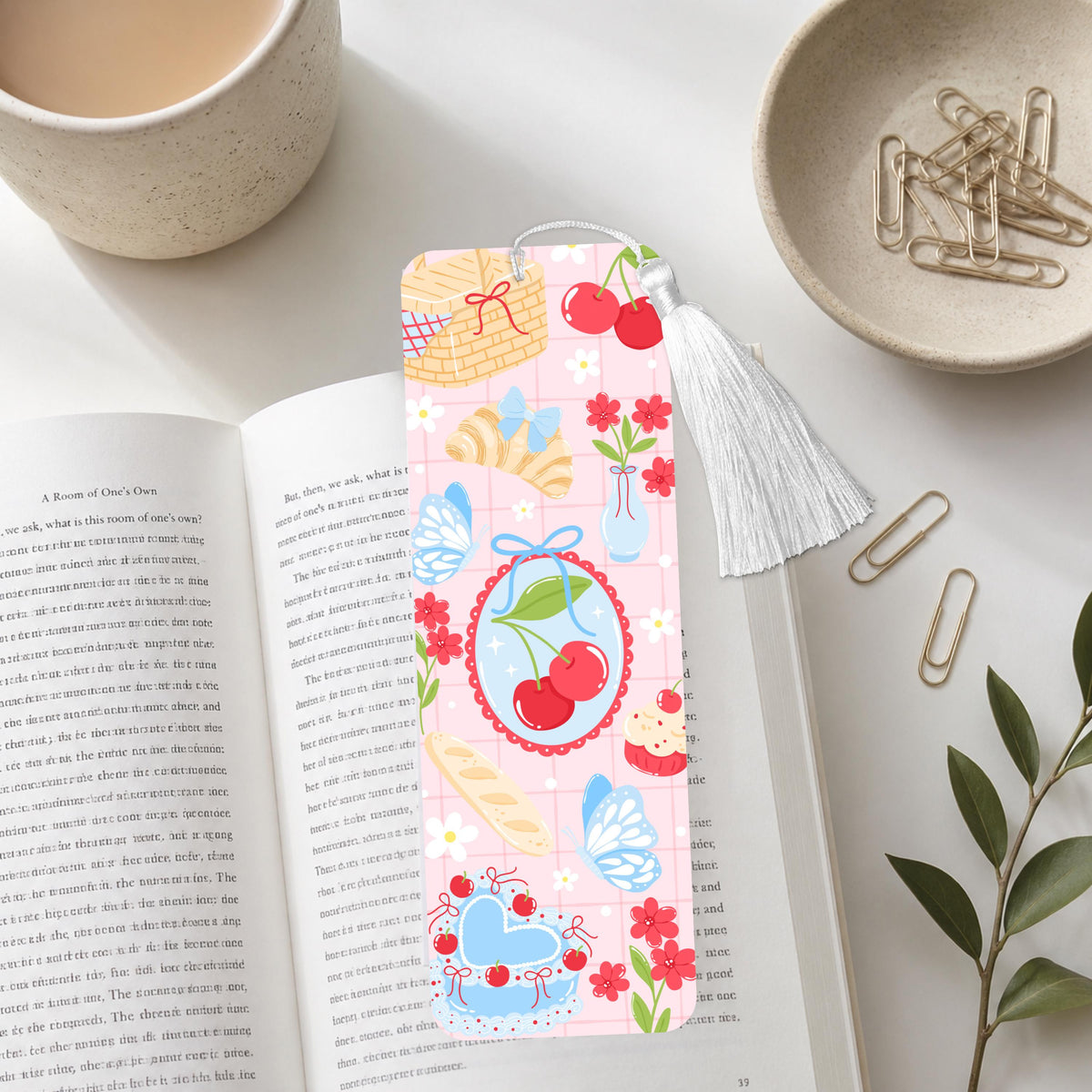 Coquette Cherry Aluminum Bookmark