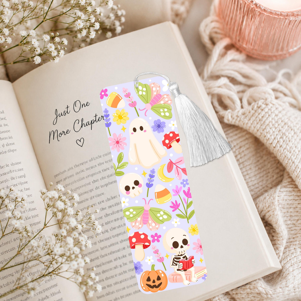 Pastel Spooky Garden Halloween Aluminum Bookmark
