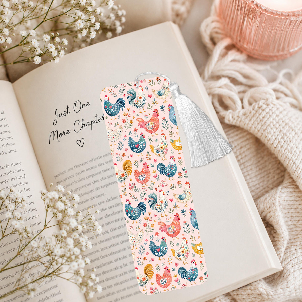 Country Chickens Aluminum Bookmark