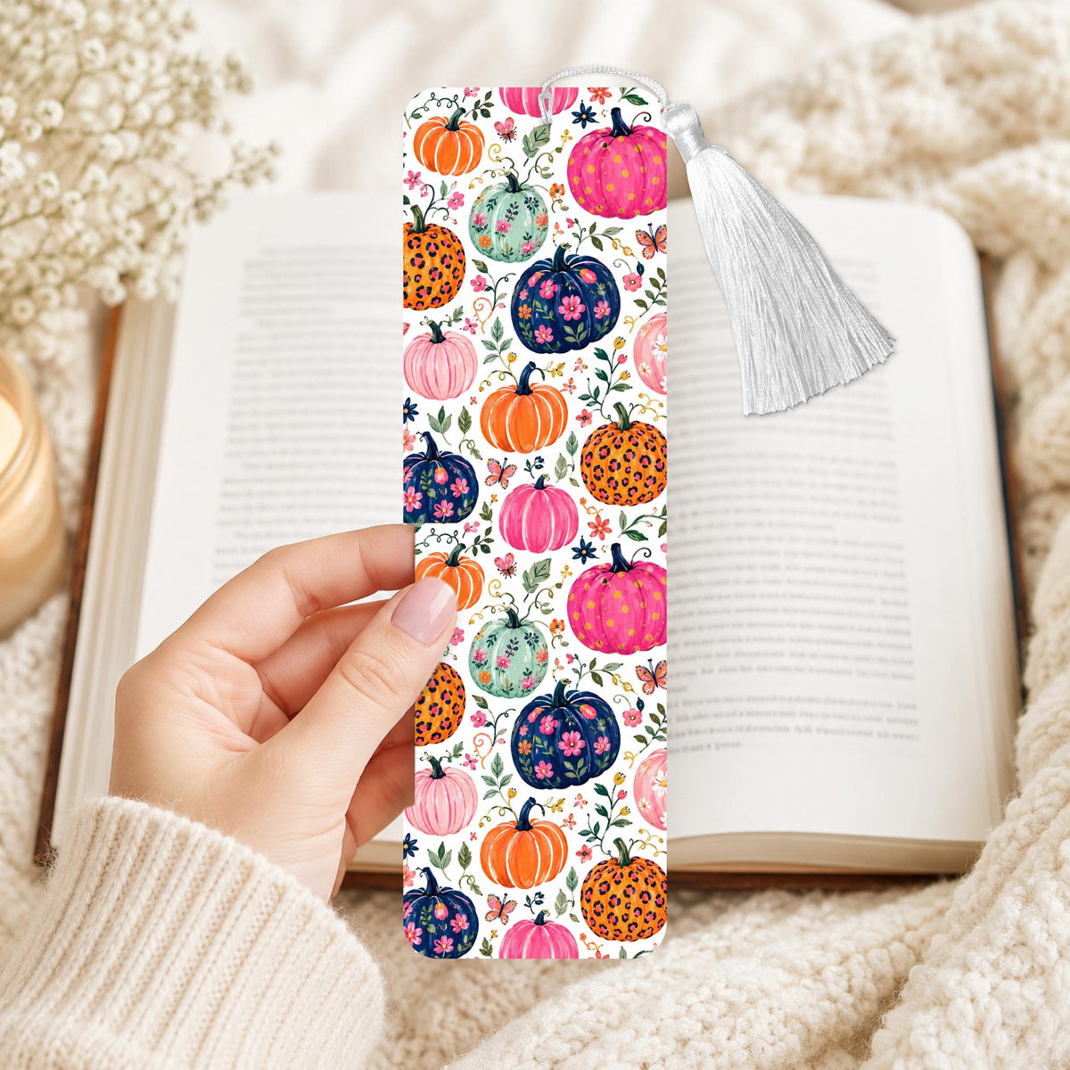 Colorful Pumpkins Aluminum Bookmark
