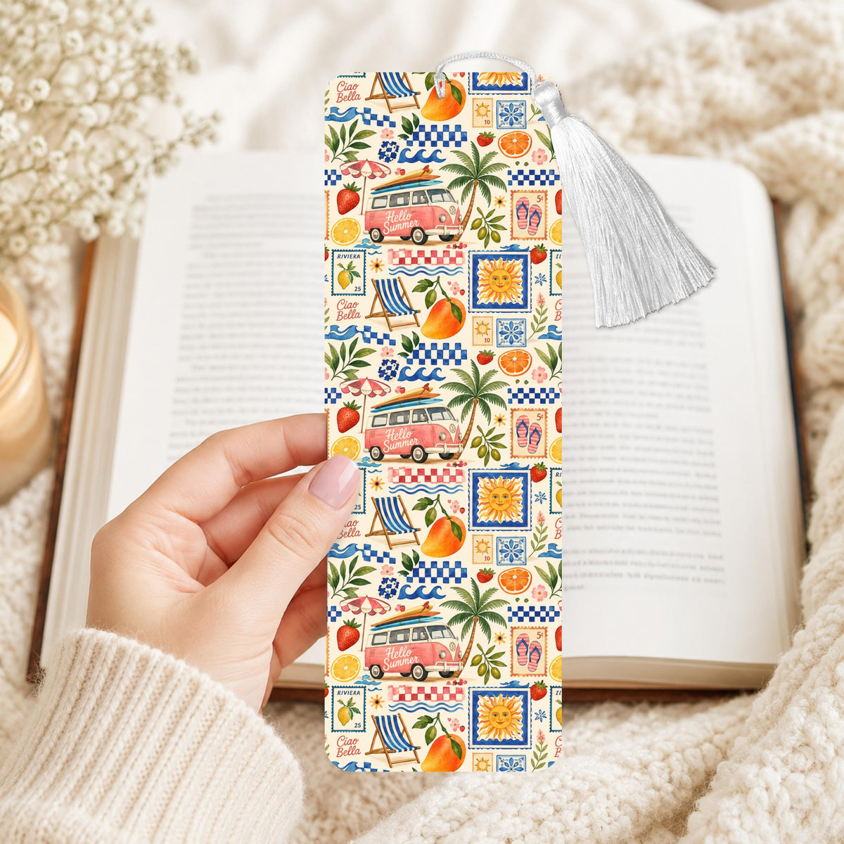 Summer Beach Theme Aluminum Bookmark