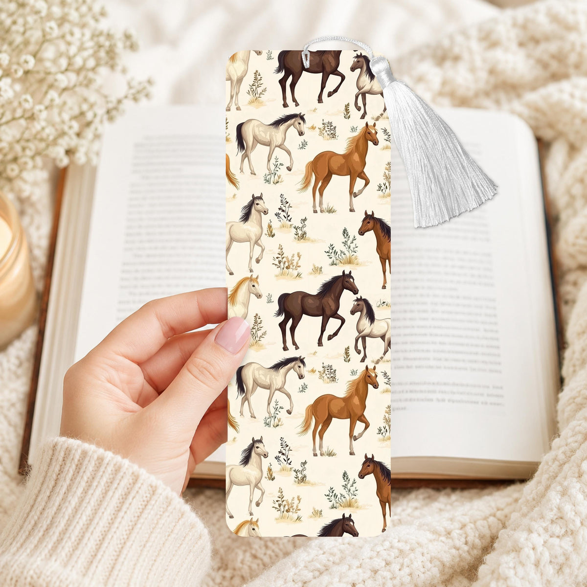 Western Horses Aluminum Bookmark