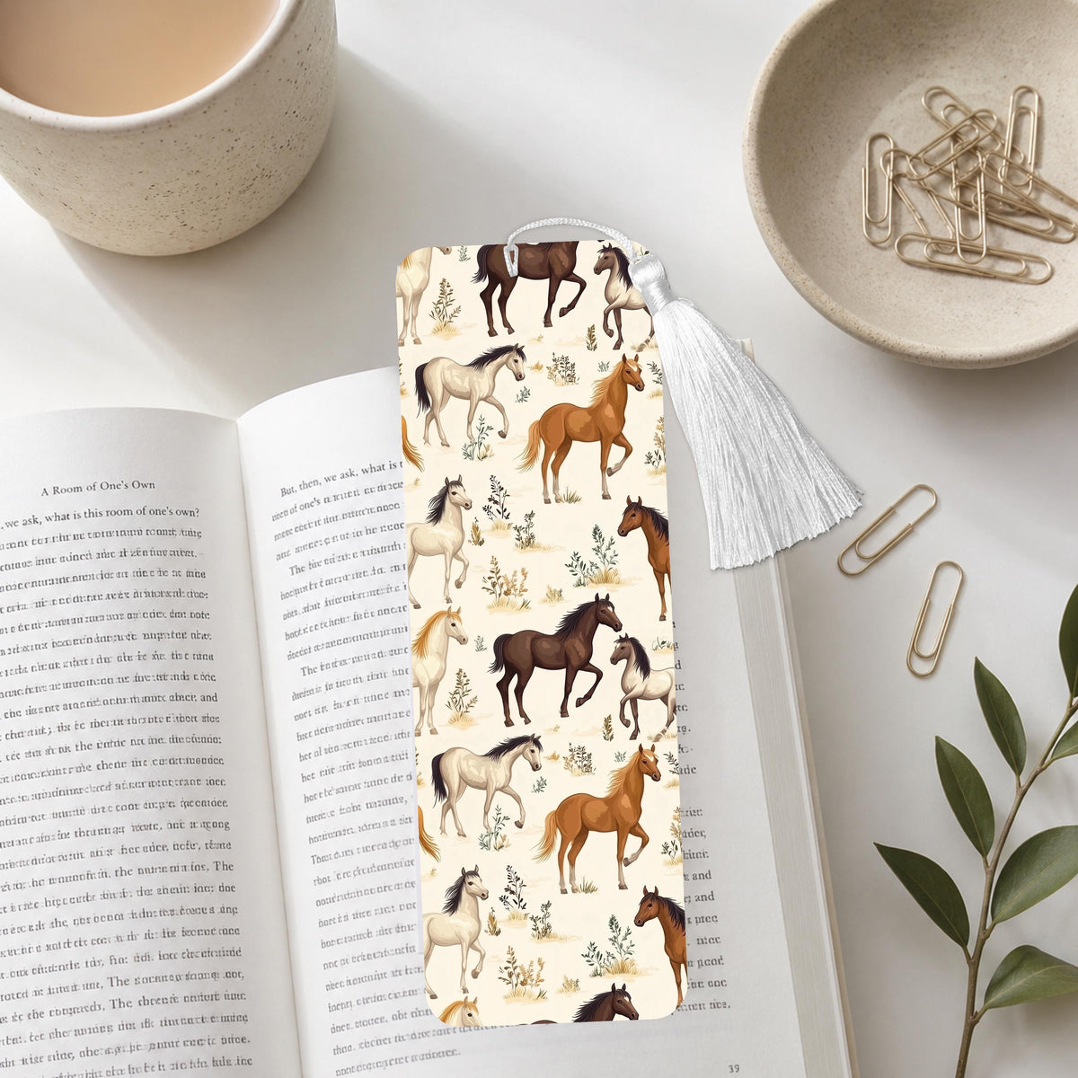 Western Horses Aluminum Bookmark