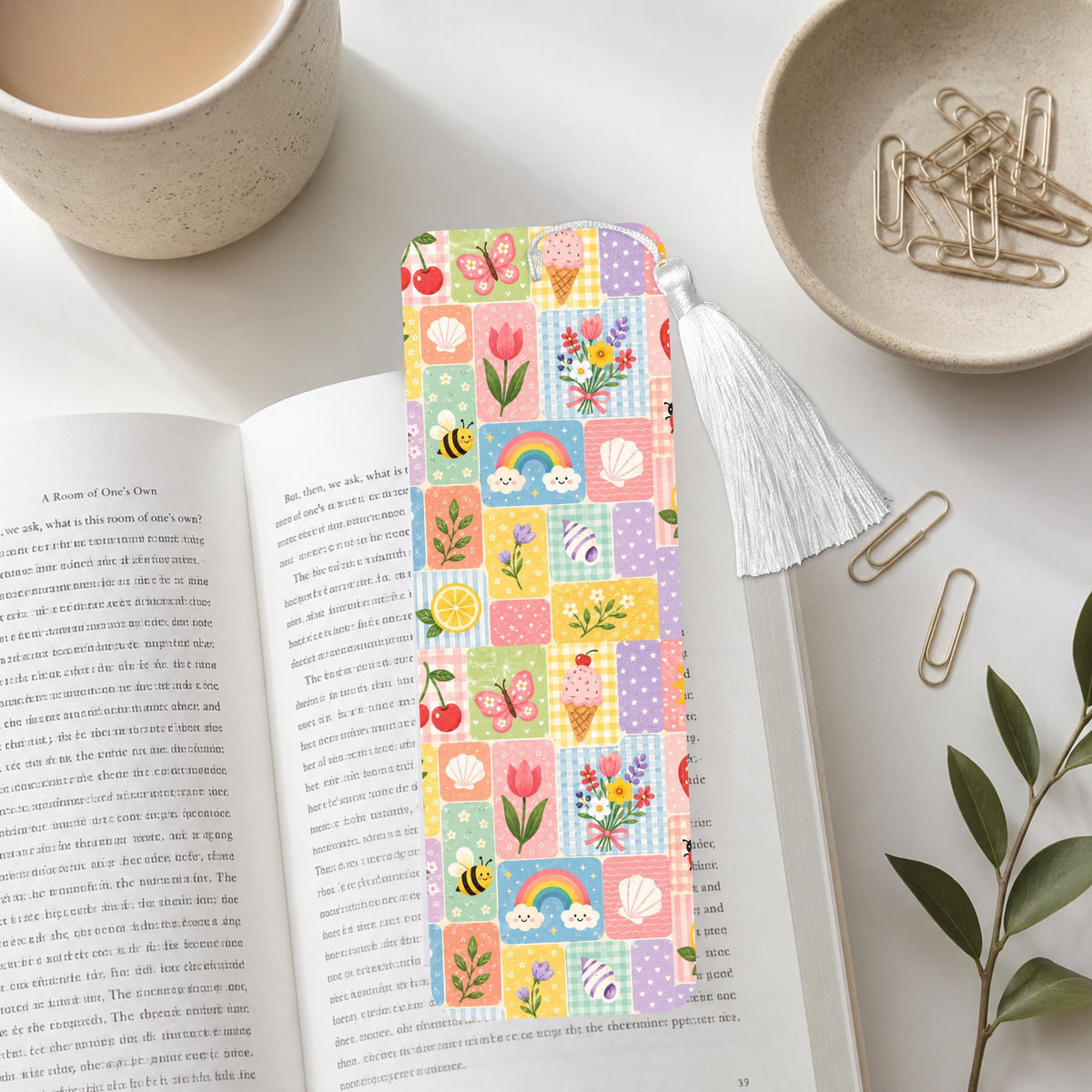 Summer Rainbow And Ice Cream Aluminum Bookmark