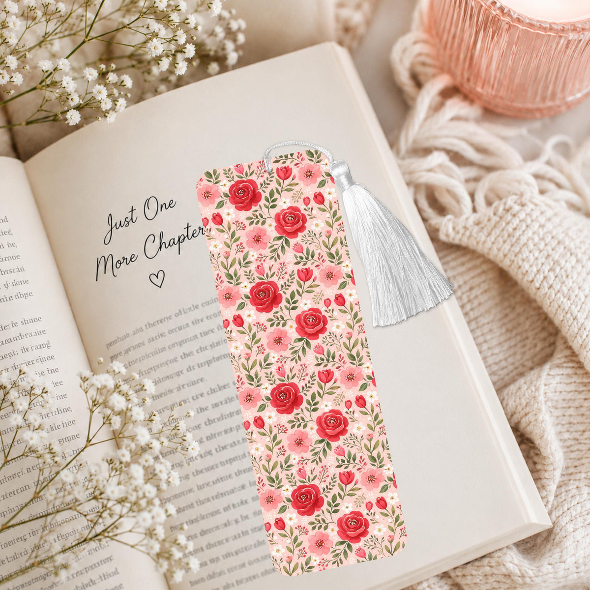 Red And Pink Roses Aluminum Bookmark