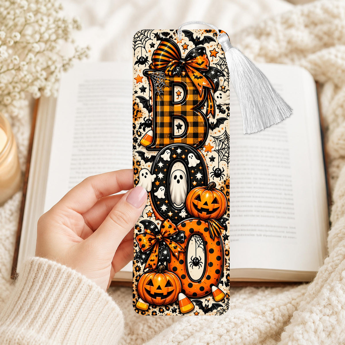 Halloween Boo Aluminum Bookmark