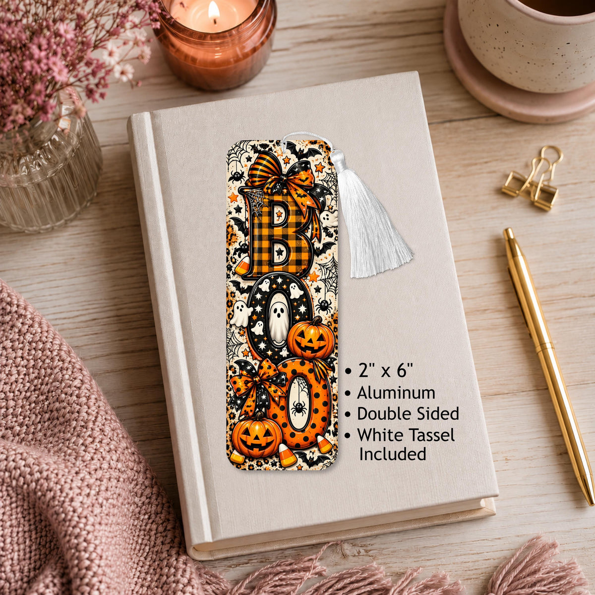 Halloween Boo Aluminum Bookmark