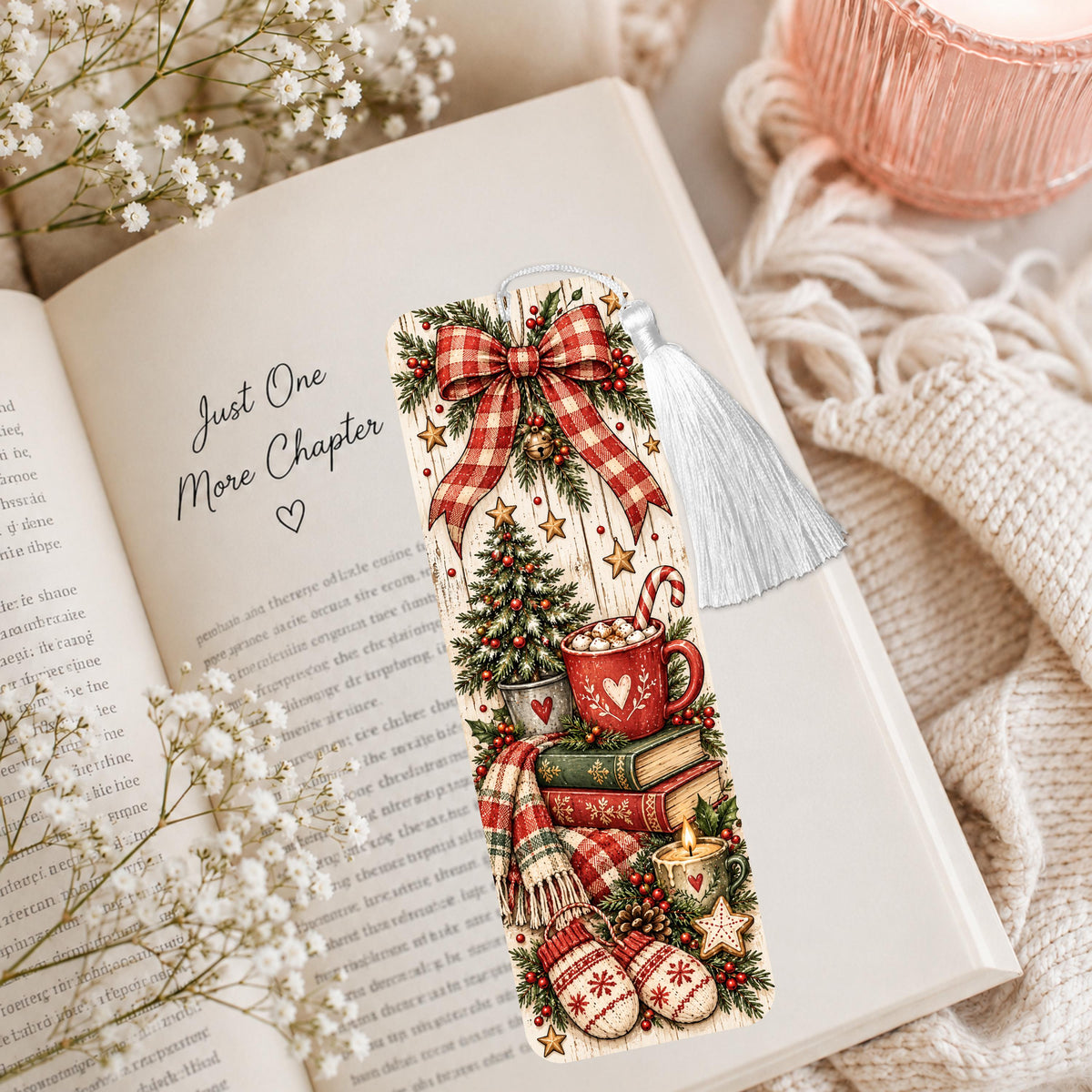 Cozy Country Christmas Aluminum Bookmark