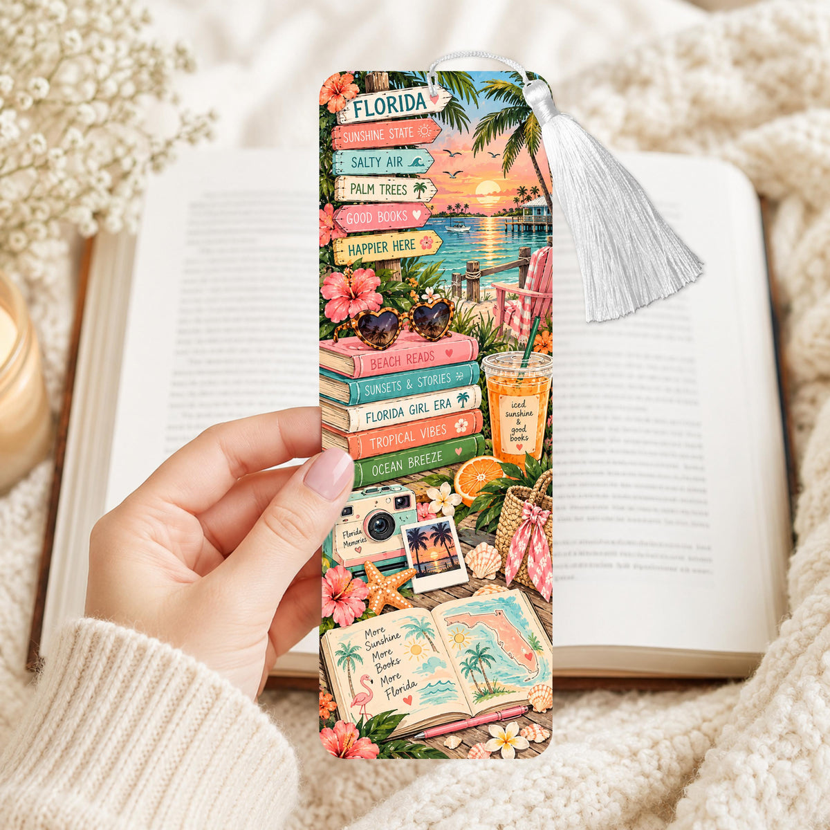 Bookish Florida Aluminum Bookmark