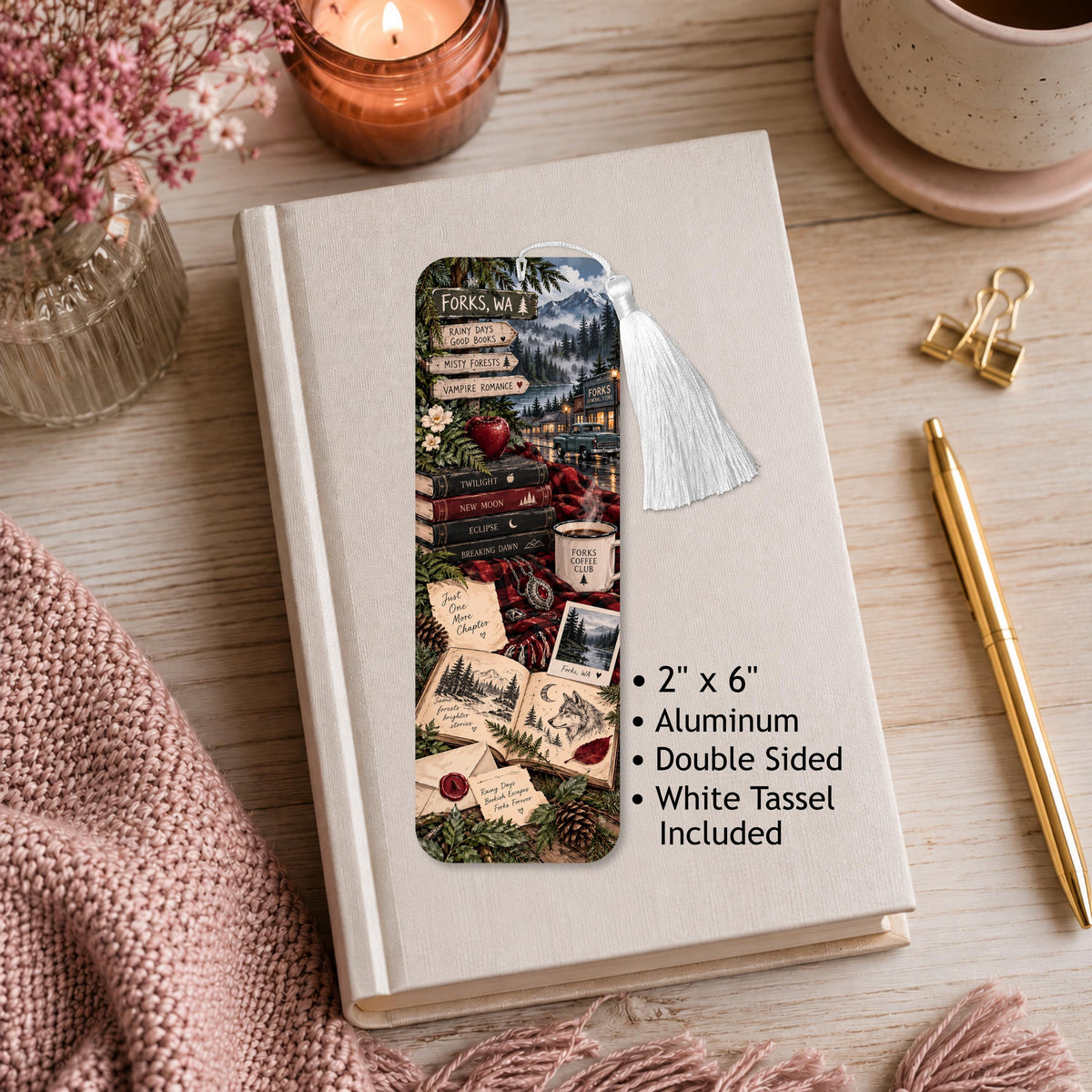 Vampire Romance Aluminum Bookmark