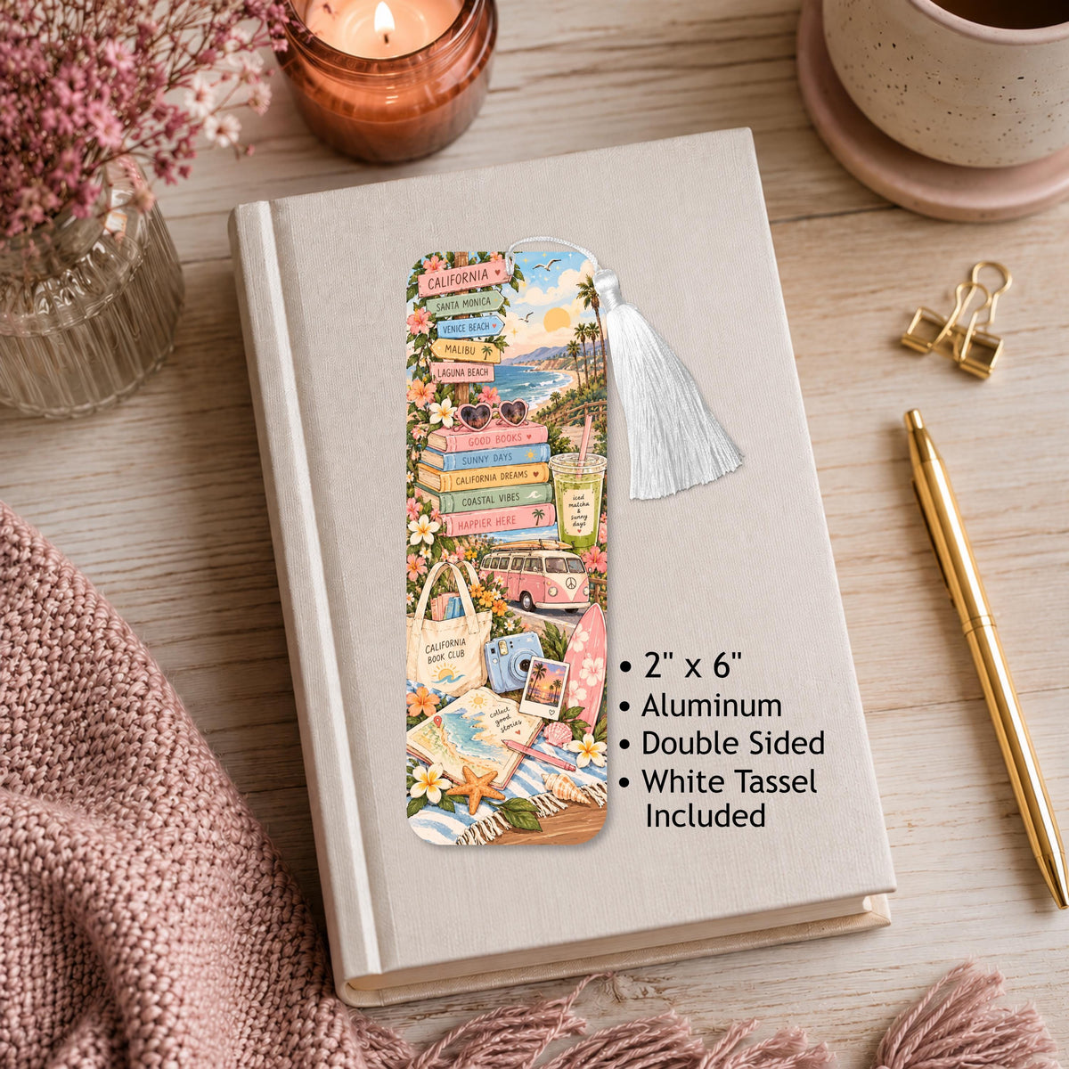 Bookish California Aluminum Bookmark