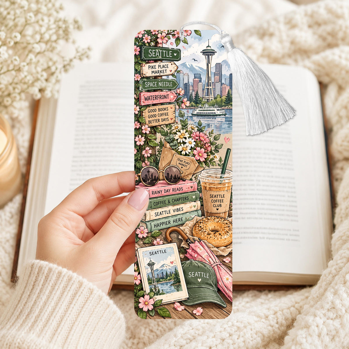 Bookish Seattle Aluminum Bookmark