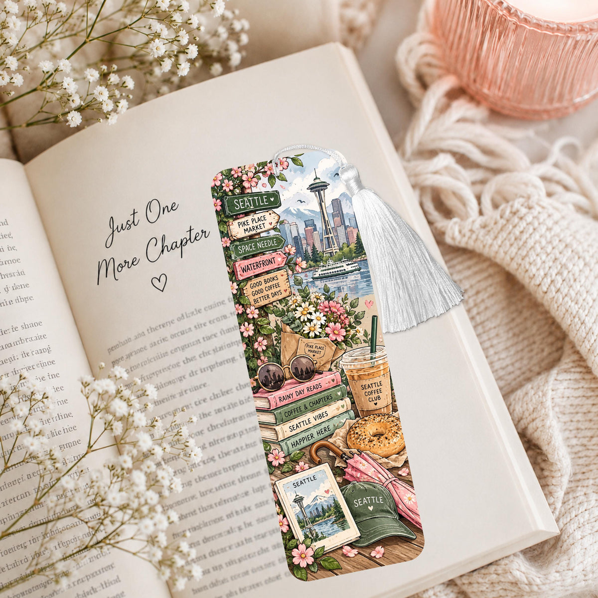 Bookish Seattle Aluminum Bookmark