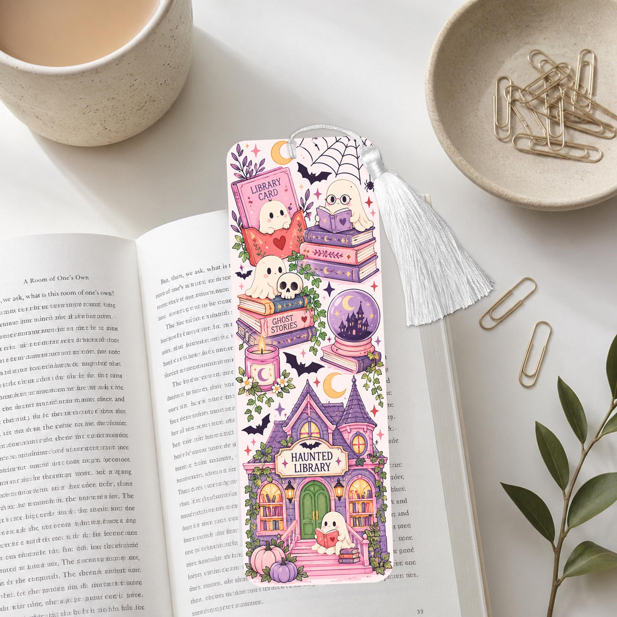 Haunted Library Aluminum Bookmark