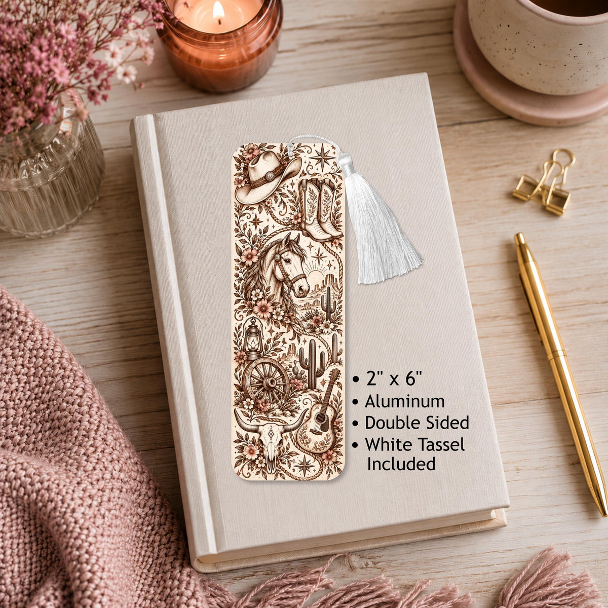 Boho Western Aluminum Bookmark