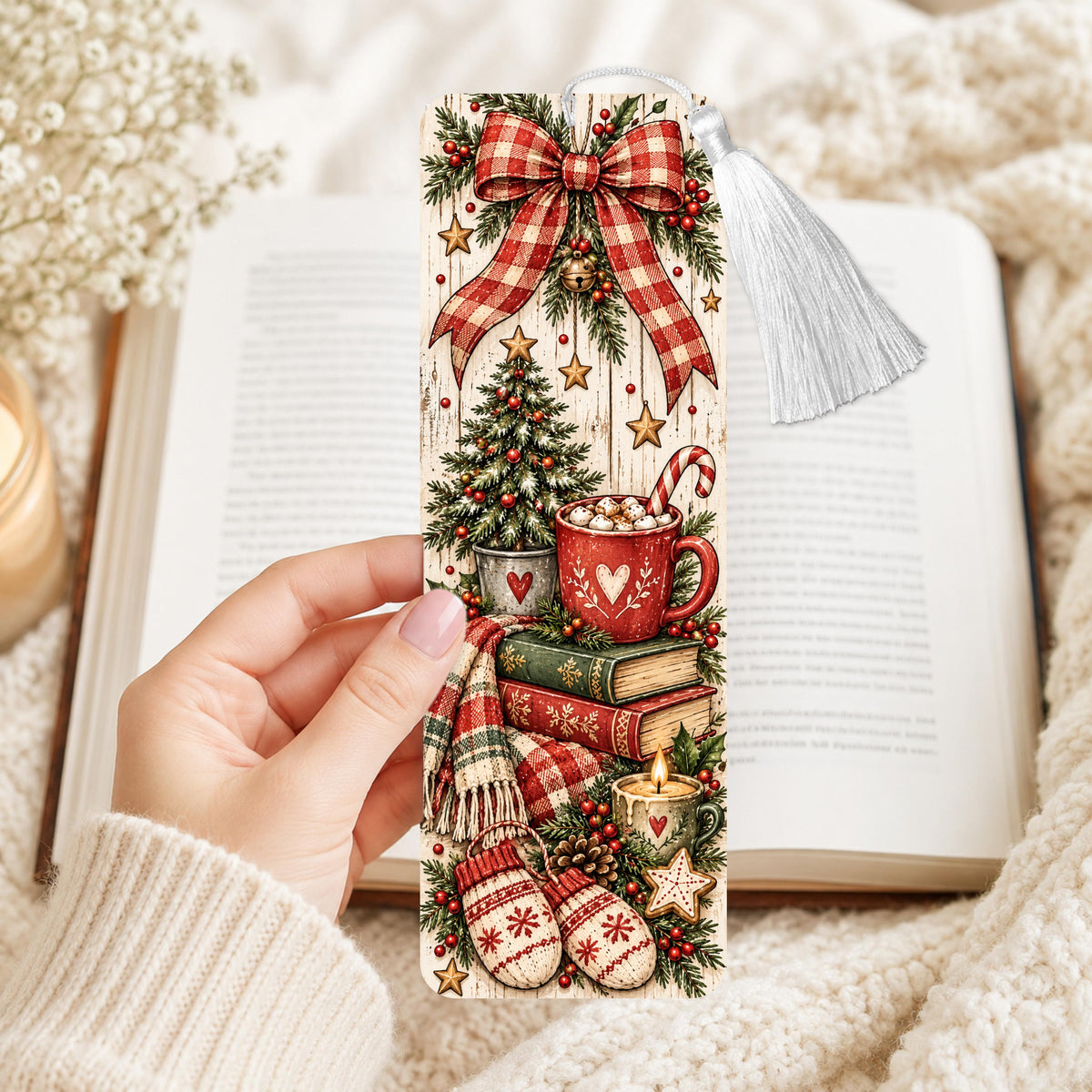 Cozy Country Christmas Aluminum Bookmark