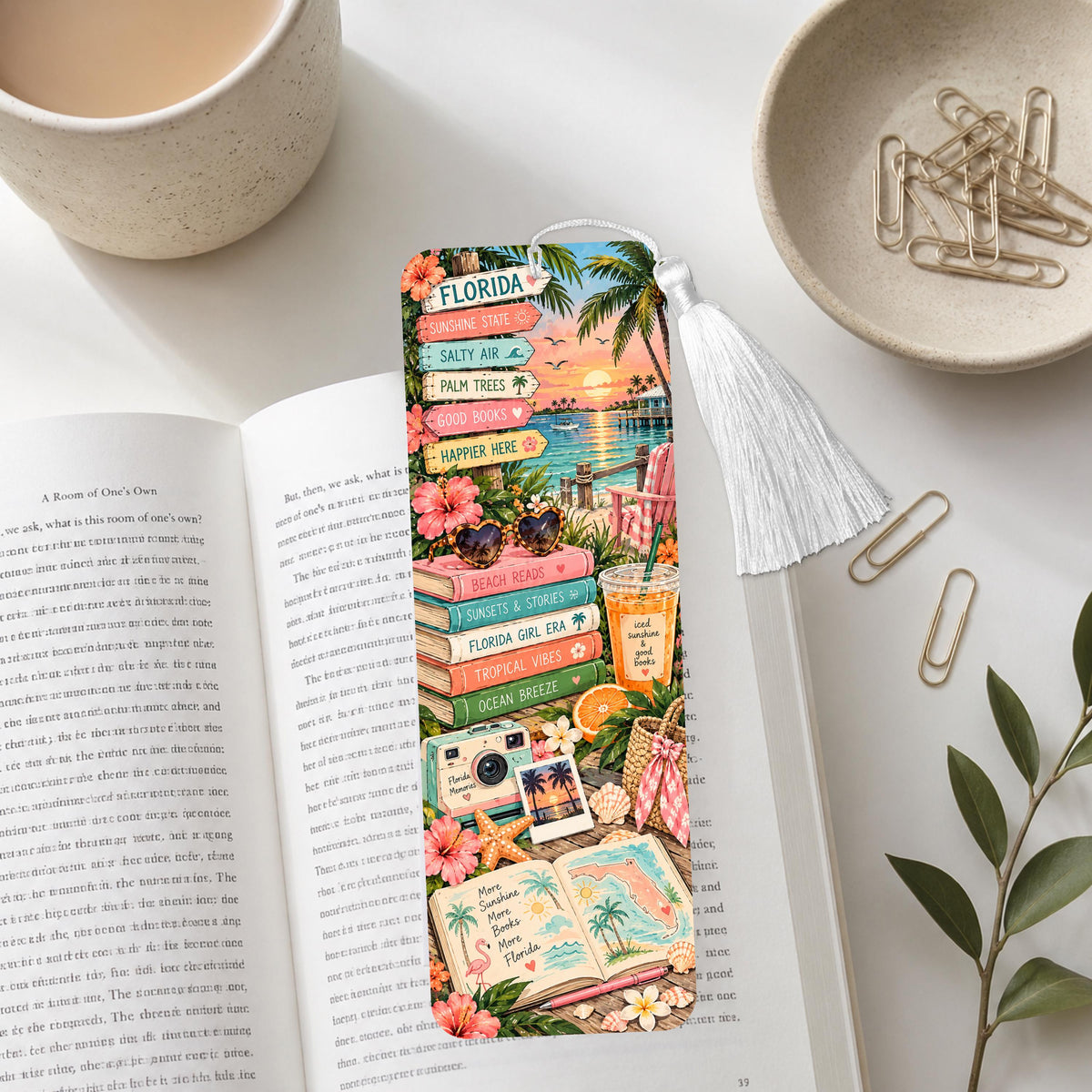 Bookish Florida Aluminum Bookmark