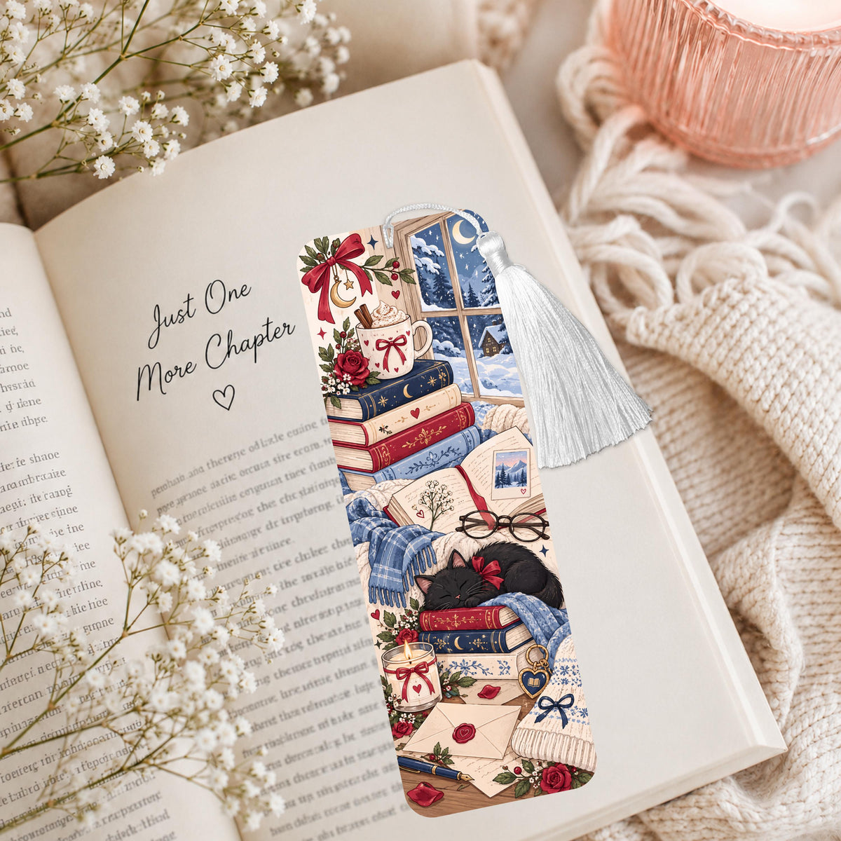 Bookish Black Cat Aluminum Bookmark