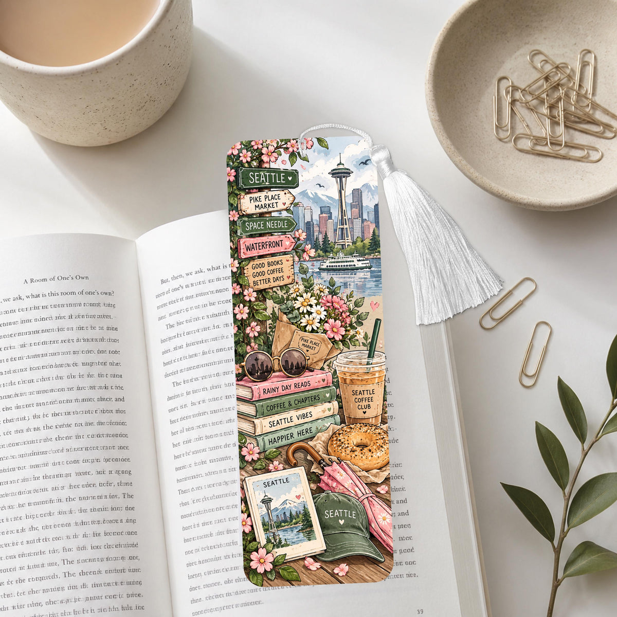 Bookish Seattle Aluminum Bookmark