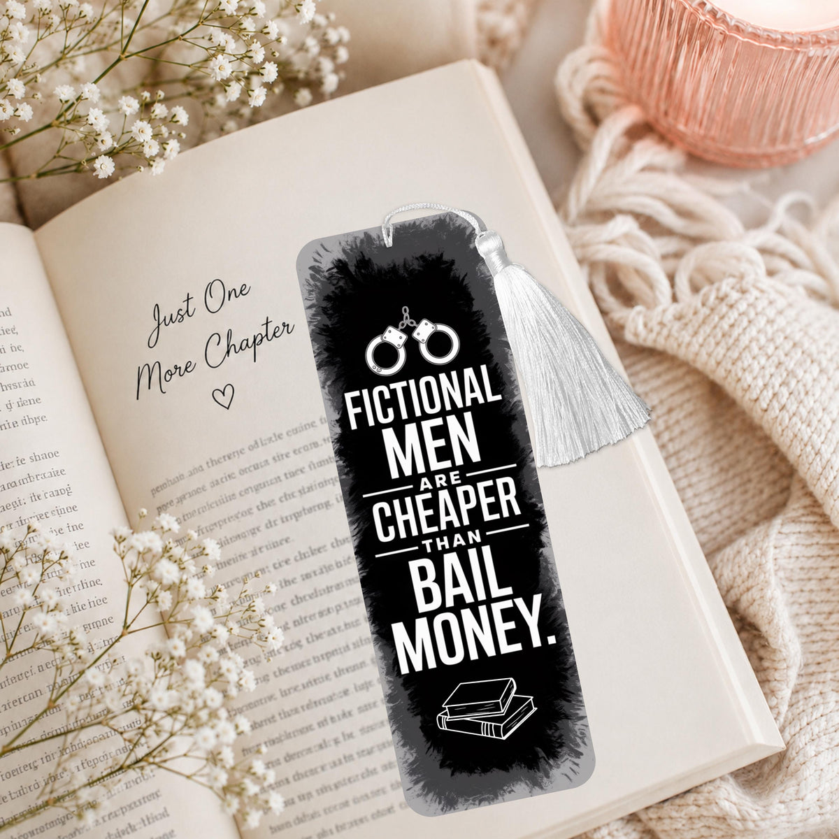 Fictional Men Are Cheaper Than Bail Money Aluminum Bookmark