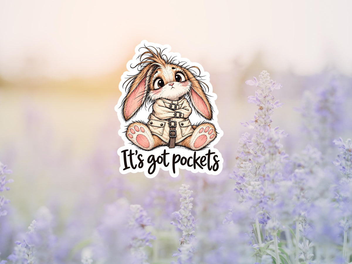 It's Got Pockets Frazzled Bunny Strait Jacket Sticker