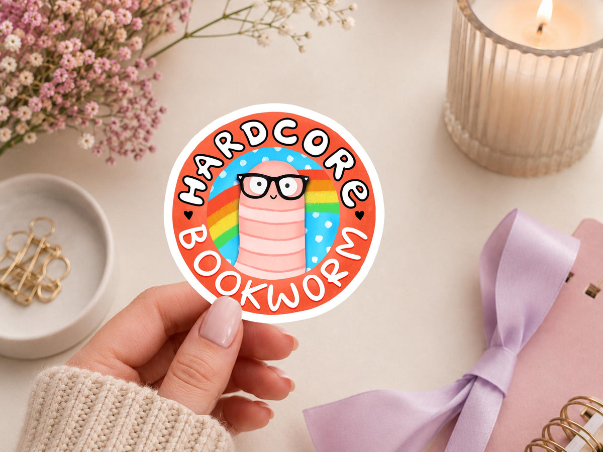 Hardcore Bookworm Sticker