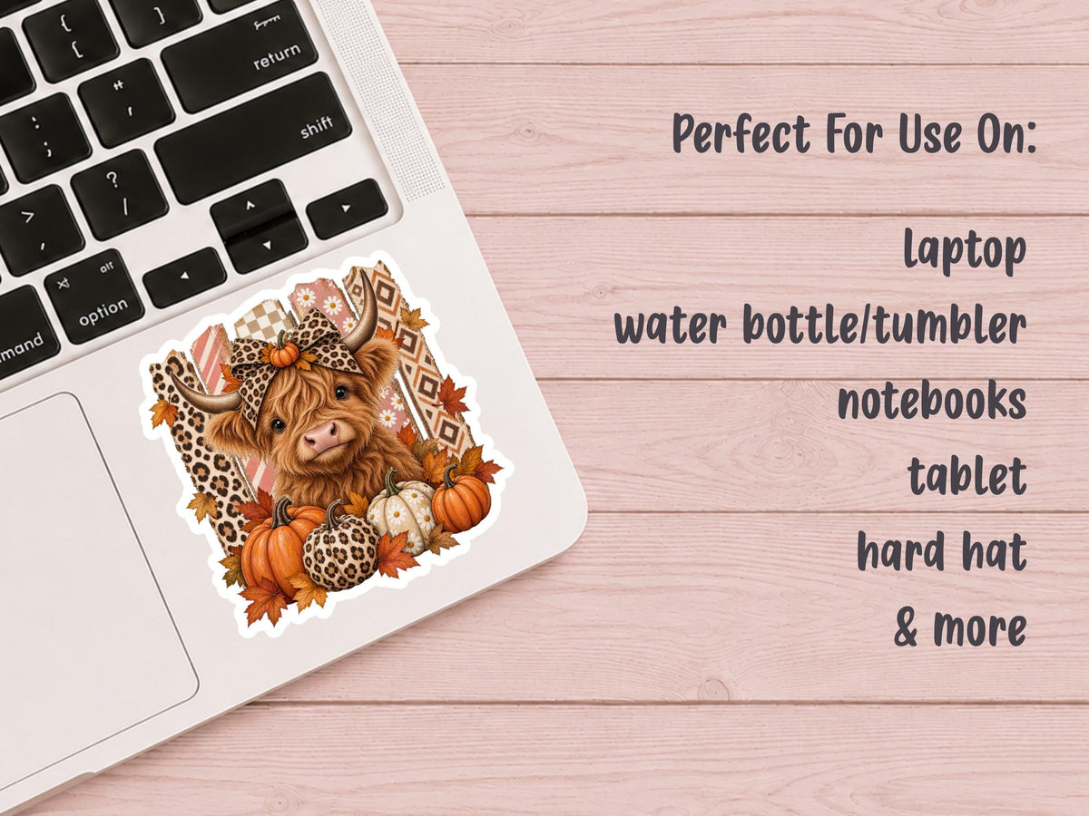 Fall Highland Cow Sticker