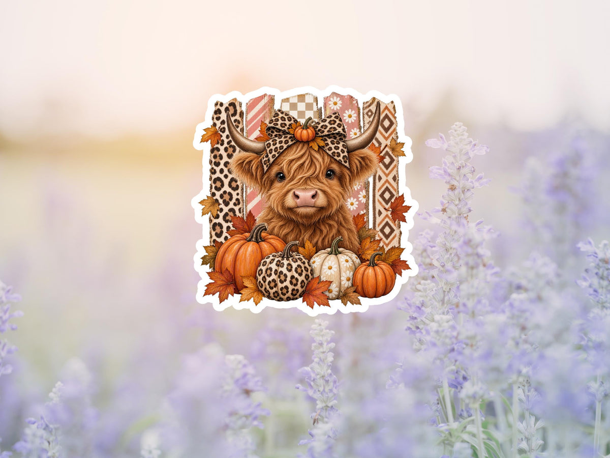 Fall Highland Cow Sticker