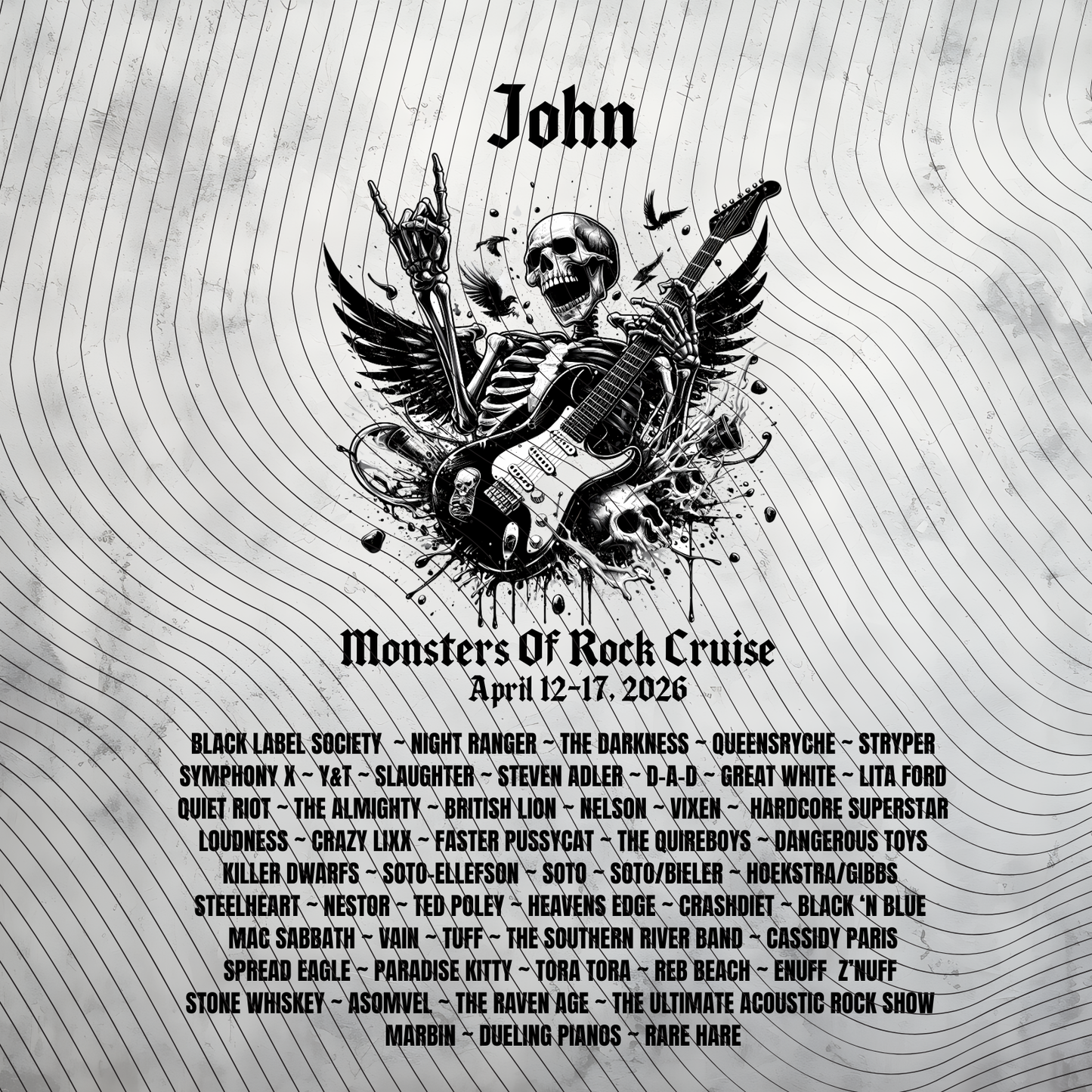 Monsters Of Rock Cruise Personalized 20oz Skinny Tumbler